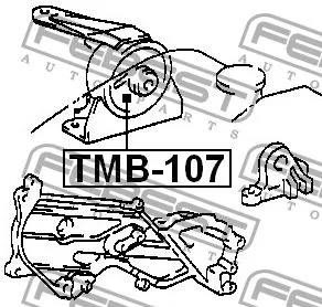 Tuleja poduszki silnika prawa TOYOTA - [TMB-107](#12305-11060)