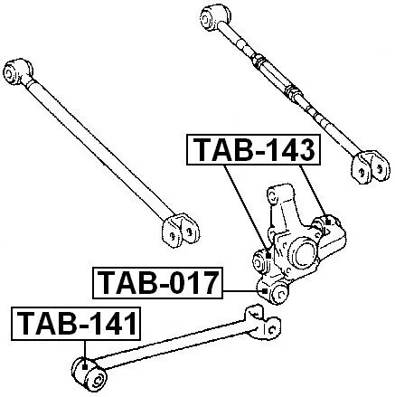 Tuleja przednia wahacza wleczonego tylnego LEXUS TOYOTA - [ZTT-TY-023B](#48780­-12020 ­, 4878012020