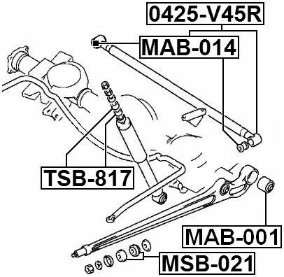 Tuleja przednia wahacza wzdłużnego  tył MITSUBISHI - [MSB-021] MB809388
