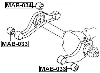 Tuleja ramy dyferencjału przód - MITSUBISHI [MAB-034] MR374575 tylna