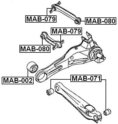 Tuleja sztywna wahacza  poprzecznego dolnego -DODGE MITSUBISHI  [MAB-071] (MR403464) do wahacza 4113A021,4113A033, 5105272AB