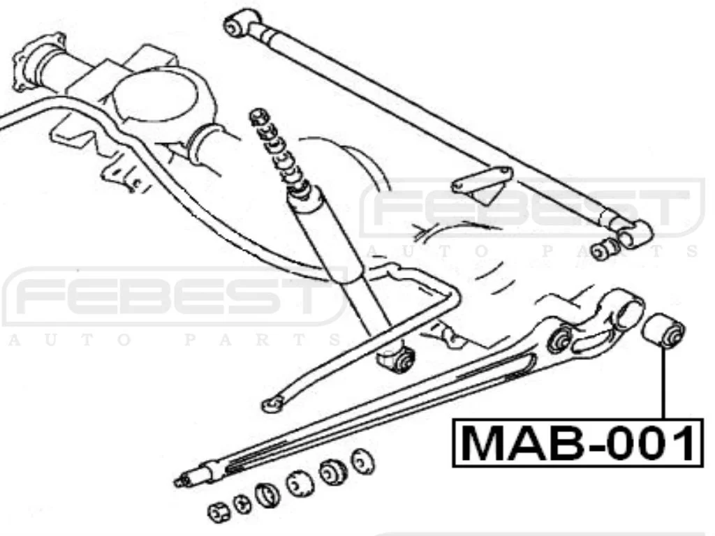 Tuleja tylna wahacza wzdłużnego  tył MITSUBISHI - [MAB-001] MR112891