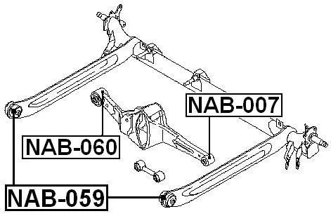 Tuleja wahacza belki tylnej  NISSAN - [NAB-060] 55130-95F0A