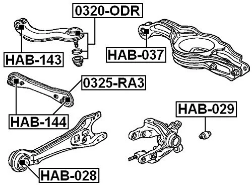 Tuleja wahacza drążka wzdłużnego  HONDA- [Q005-1921] 
