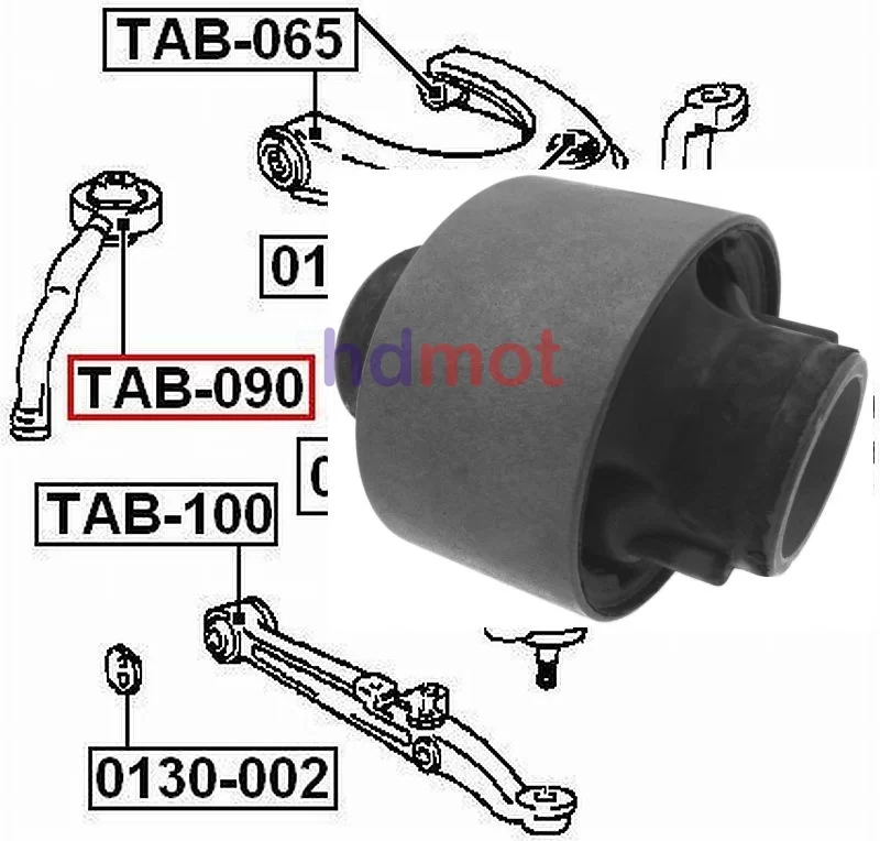 Tuleja wahacza przedniego - drążka reakcyjnego LEXUS TOYOTA - [TAB-090] 48660­-22090 , 48660­22090