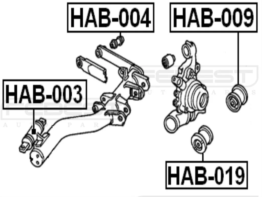 Tuleja wahacza tylnego dolnego HONDA - [HAB-003] #52371-S9A-A02