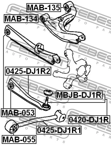 Tuleja wahacza tylnego górnego- MITSUBISHI [MAB-135] do wahacza (MR589459) tylna