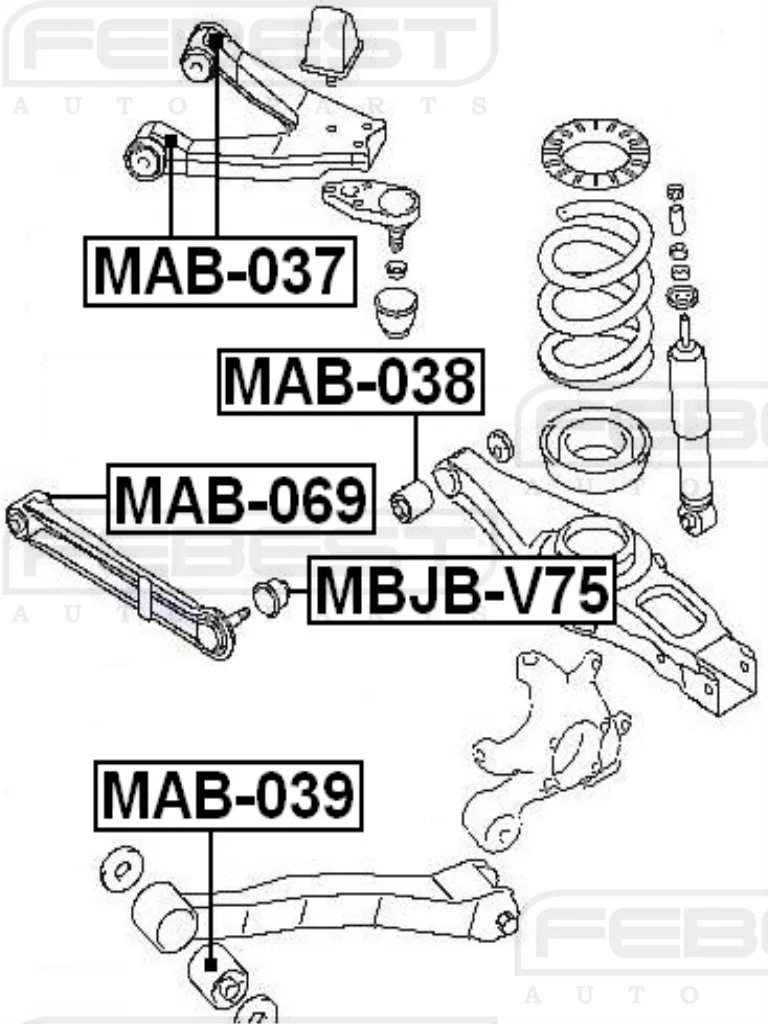 Tuleja wahacza tylnego poprzecznego dolnego - MITSUBISHI  [MAB-038] MR374672 