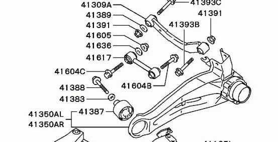 Tuleja wahacza tylnego wzdłużnego - MITSUBISHI [4120A012] do wahacza (4120A005,4120A006)