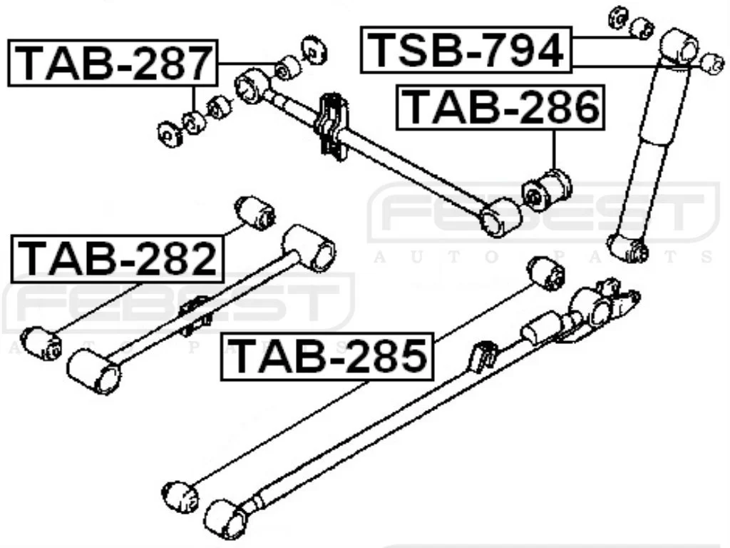 Tuleja drążka reakcyjnego tylnego mostu  DAIHATSU -  [ZTT-DA-002B ] 48725-87402 , 4872587402