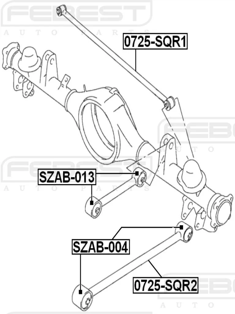 Tuleja wahacza wzdłużnego SUZUKI - [SZAB-004](46213­-65D01,09319-12047,46202-52D11,46202-52D61,46202-52D12,46202-52D62