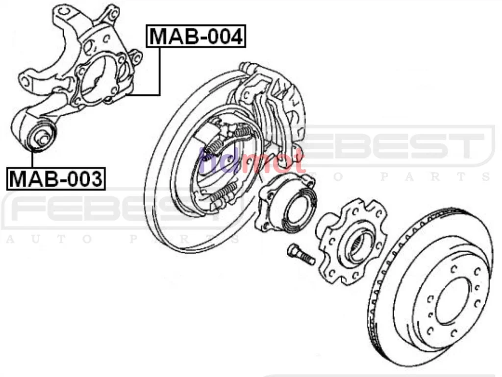 Tuleja zwrotnicy tylnej - MITSUBISHI [MAB-004] MR418065,MR418066