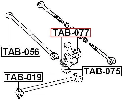 Tuleja zwrotnicy tylnej TOYOTA - [TAB-077](#42304-05060 #42304-05110)->2003.02