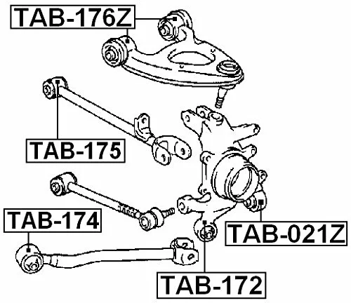 Tuleja zwrotnicy tylnej LEXUS - [TAB-172](#42305­-50060­)