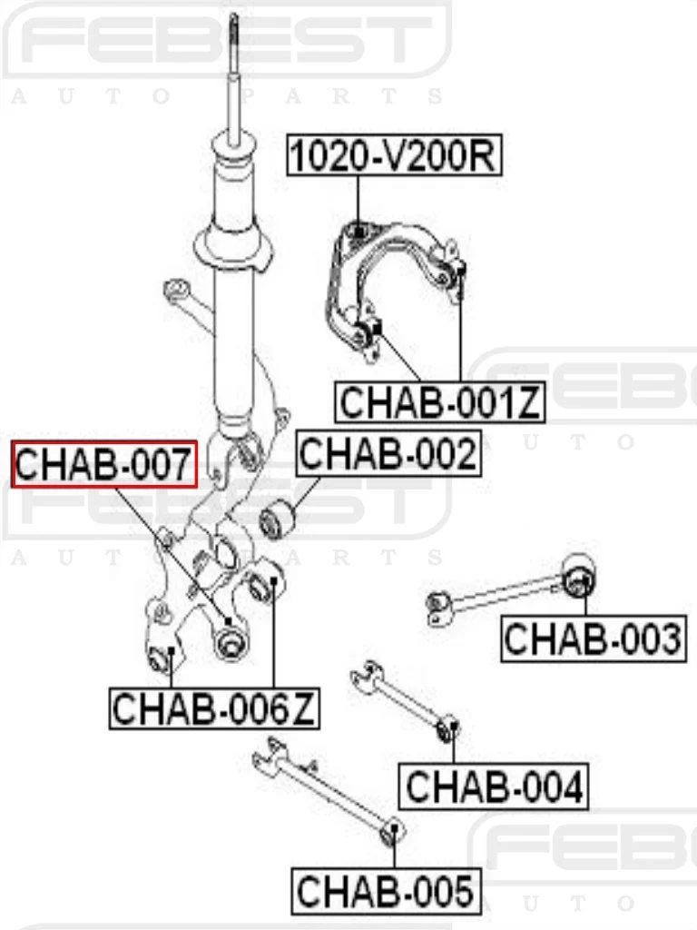 Tuleja dolna zwrotnicy tylnej CHEVROLET- [ZTT-DW-050B] 96440024 , 96440025 -drążek wzdłużny-skośny