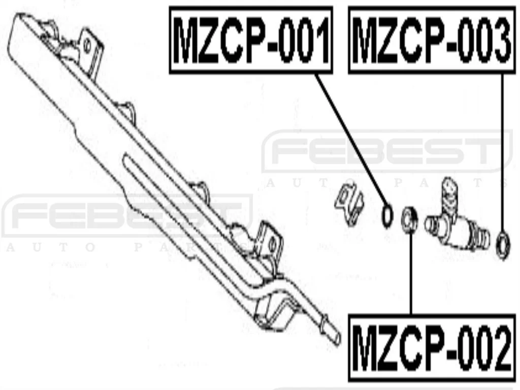 Uszczelka dolna wtryskiwacza paliwa -MAZDA-MZCP-003 857413257,8574-13-257