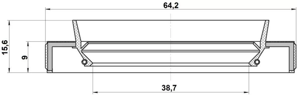 Uszczelniacz półosi prawej LEXUS TOYOTA [95HBY-40640916R]  (38,7X64,2X9X15.6) 9031140031 , 19035198B , 9031140026 , 9031140025