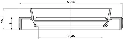 Uszczelniacz półosi prawej LEXUS TOYOTA [95HBY-40560916R]  (40X56X9X15.6) 90311-40028 , 90311-40029