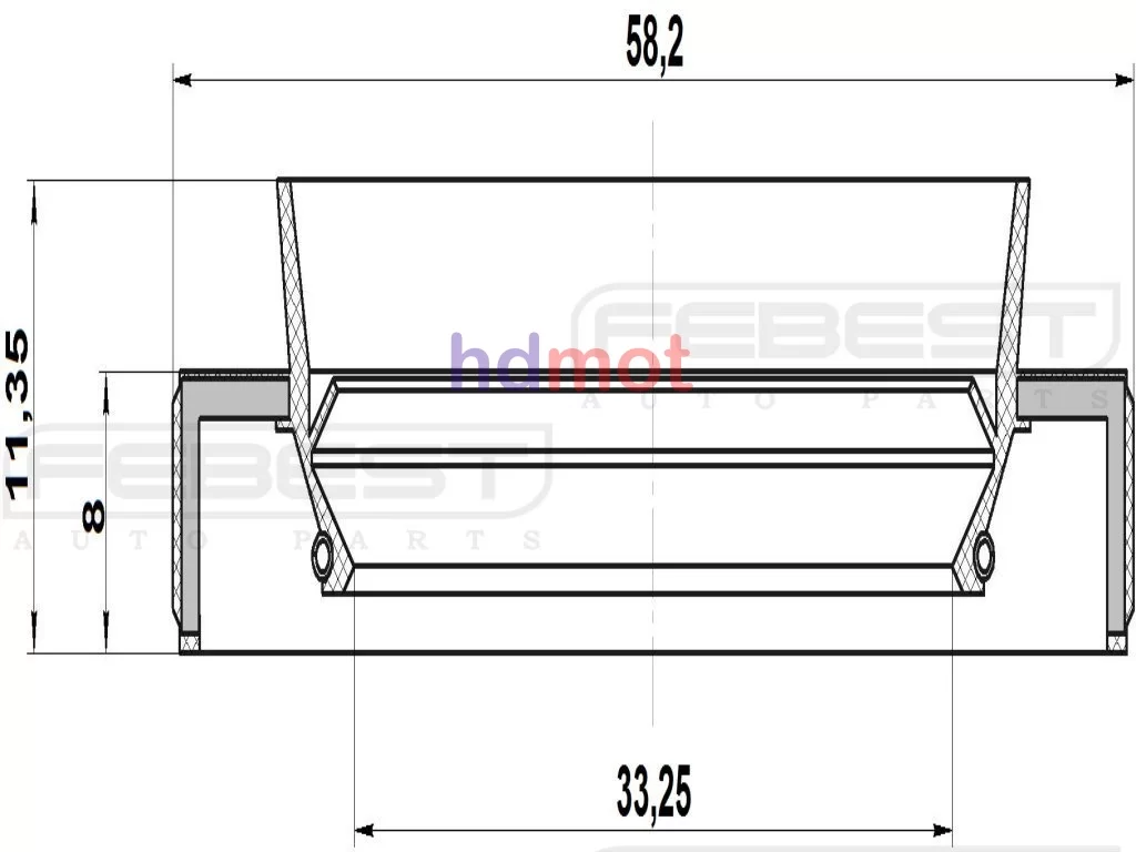 Uszczelniacz półosi prawej HONDA [NUP-HD-000]  (35X58X8X11.4) 91206PHR003 , 91206-PHR-003