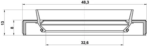 Uszczelniacz półosi prawej LEXUS TOYOTA [95HBY-34480813R]  (34x48x8x13) 90311-34021 9031134021                  