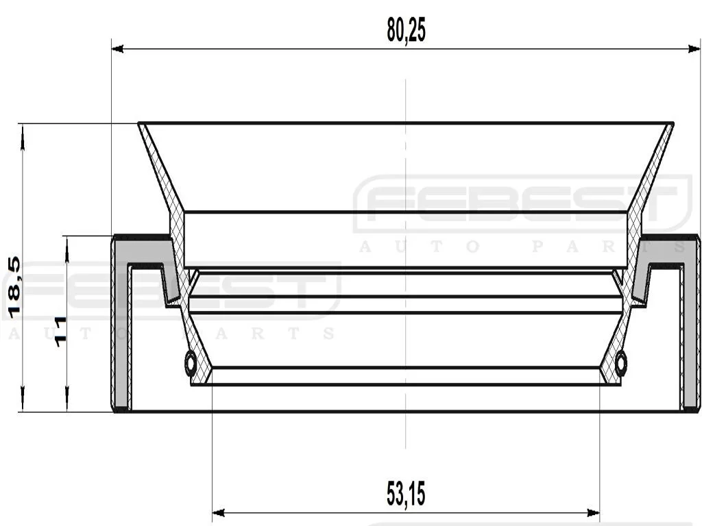 Uszczelniacz półosi tylnej dyferncjału  MITSUBISHI [95HAS-55801118C] MR350883 (55X80X11X18.5)