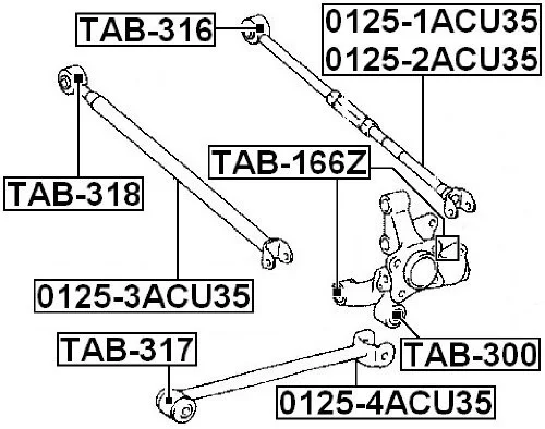 Wahacz poprzeczny tylny LEXUS TOYOTA - [0125-1ACU35] 48730-48110,4873048110