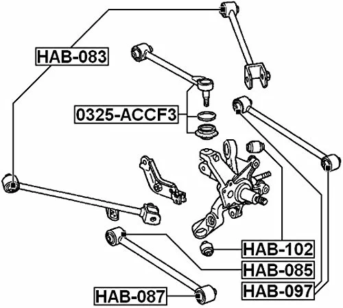 Wahacz tylny górny poprzeczny HONDA - [Q037-0114] 52390-S1A-E01,52390S0A923