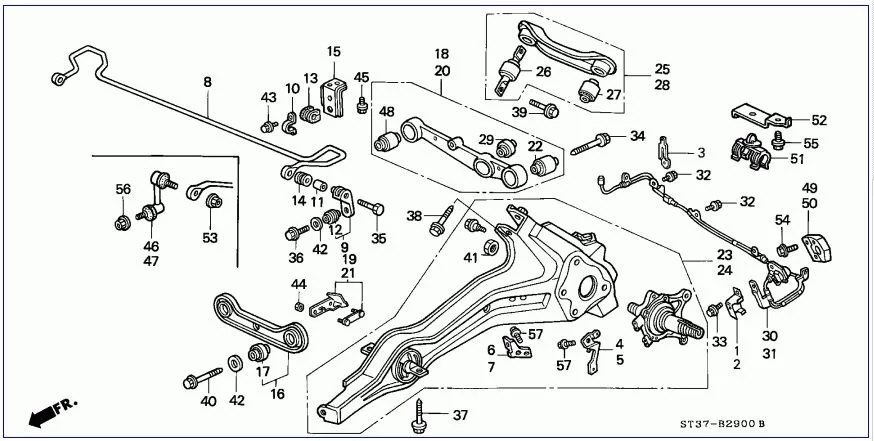 Wahacz tylny górny poprzeczny - HONDA [JTC700/ JTC705] 