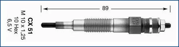 Świeca żarowa NGK - [2896] CX51 (4,5,6)