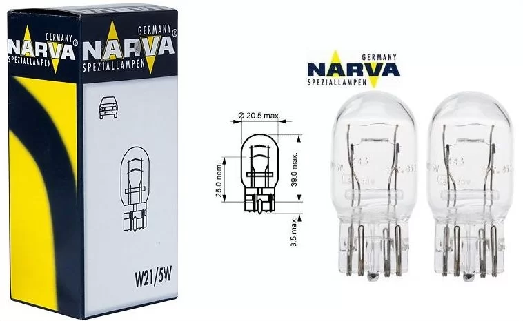 Żarówka całoszklana 12V 21W/5W  [17919] NARVA