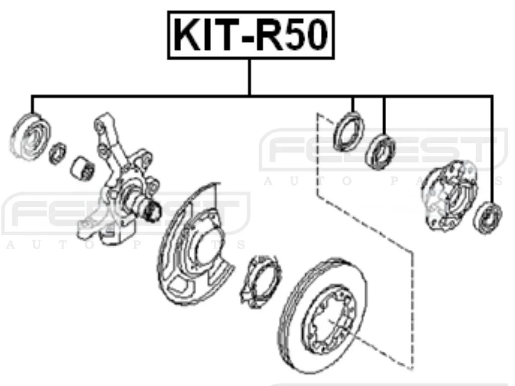 Zestaw łożysk piasty przód NISSAN - [KIT-R50](40210-50W00,40210­-0F000)